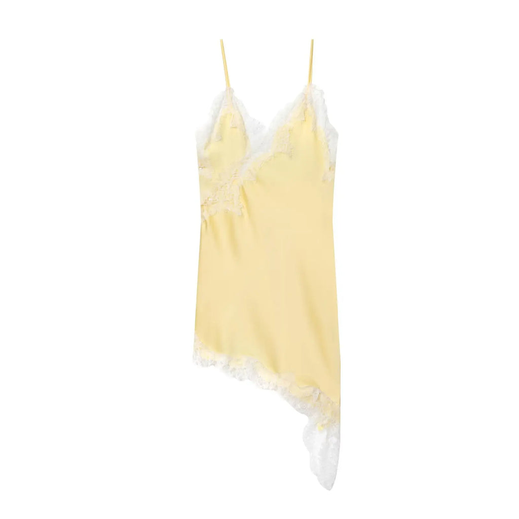 Daphne | Abito Sottoveste Donna con Pizzo Giallo