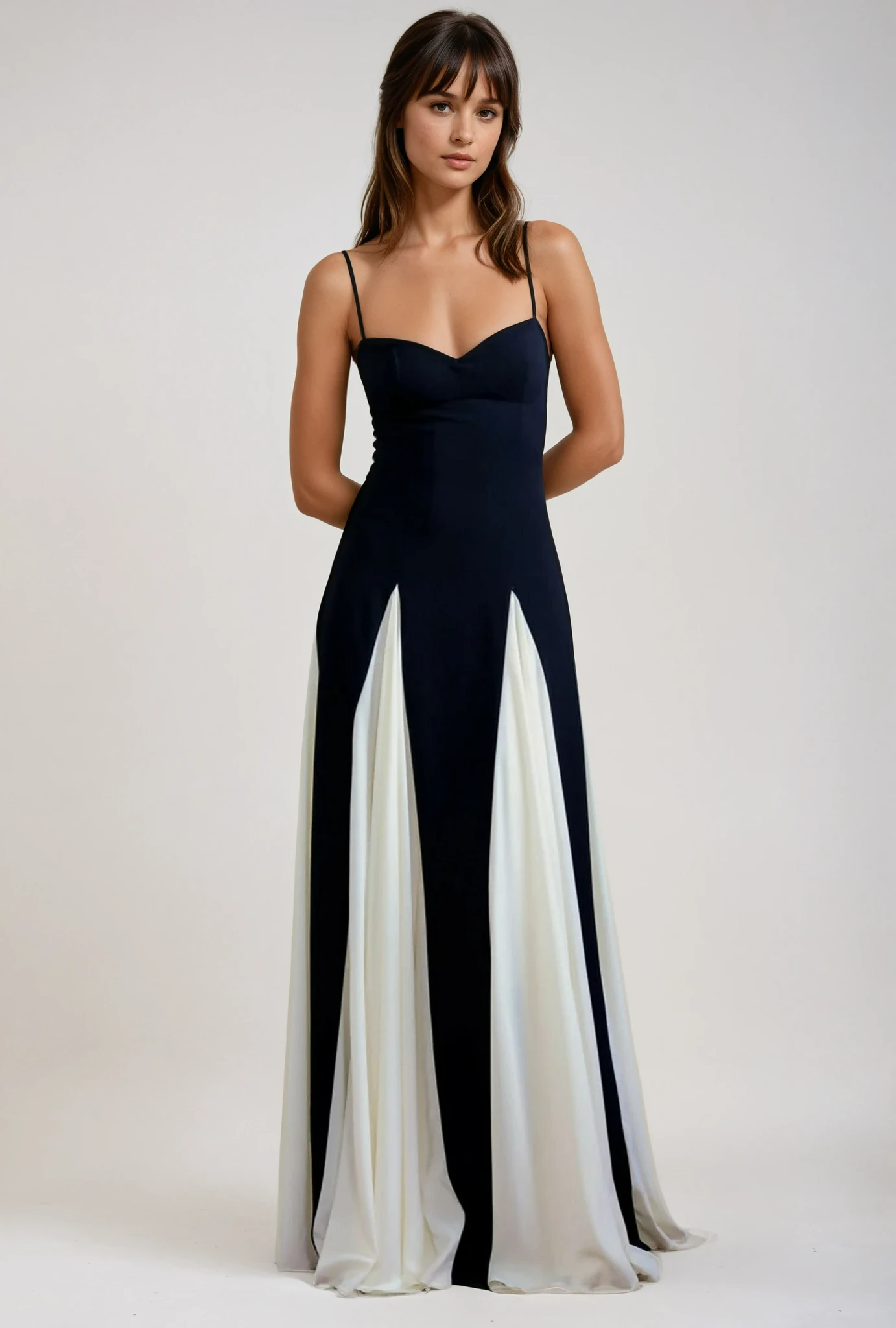 Dawn | Abito da Donna Maxi Cuore Spalline Sottili Color Block