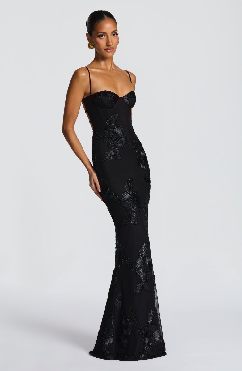 Diana | Abito Lungo da Donna in Pizzo Floreale Corsetto Sirena