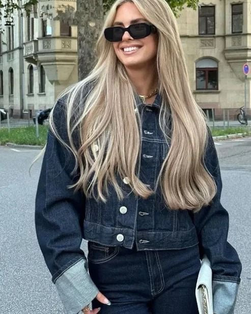 Diana | Donna Completo Denim Con Jeans Gamba Larga e Giacca