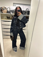 Diana | Donna Completo Denim Con Jeans Gamba Larga e Giacca