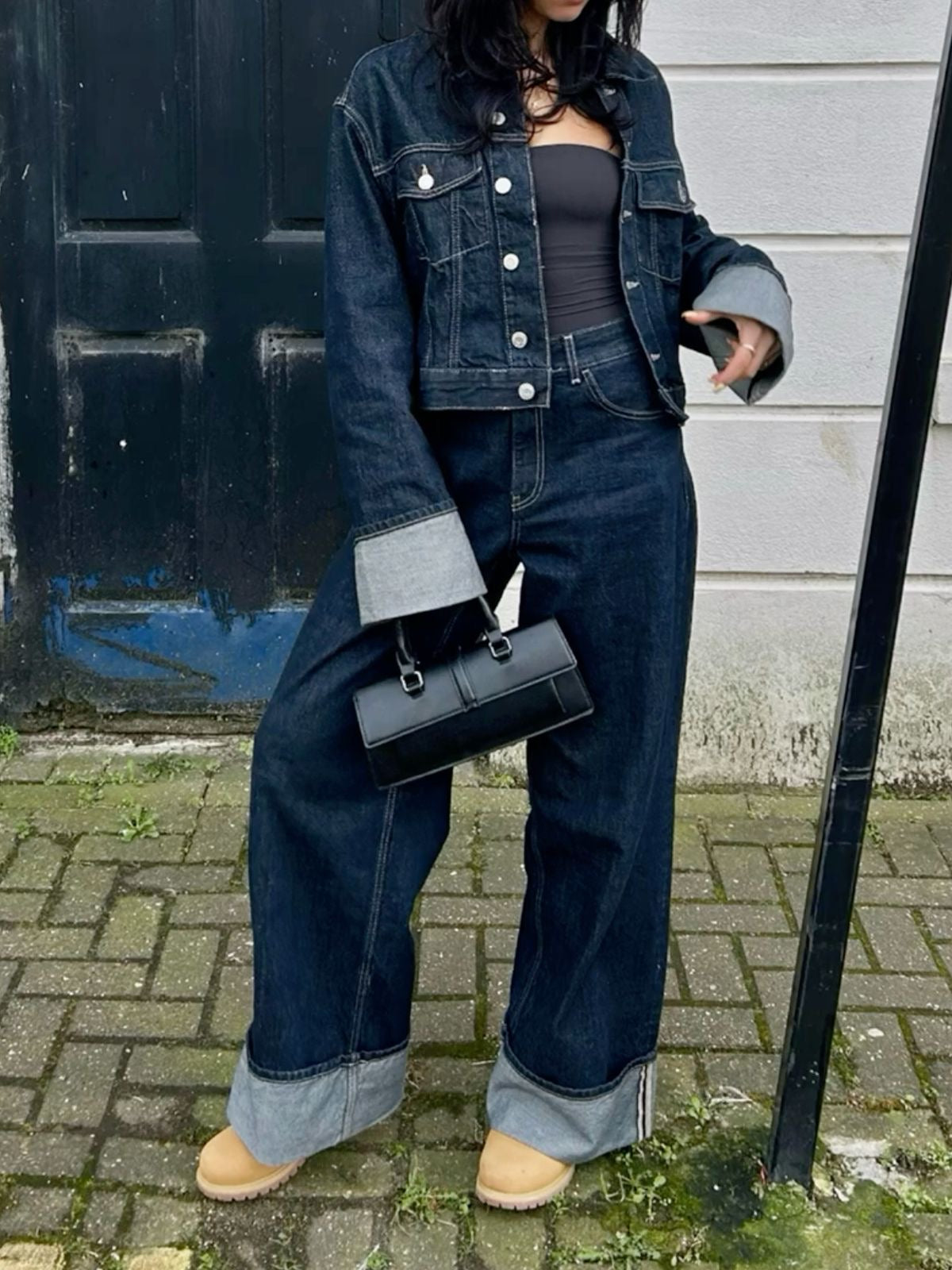 Diana | Donna Completo Denim Con Jeans Gamba Larga e Giacca