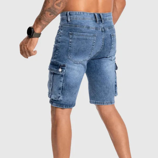 Dino | Pantaloncini Cargo Denim Con Tasche Laterali