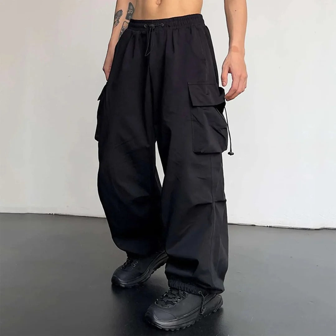 Domeno | Pantaloni Cargo Moderni Con Multitasche Nero