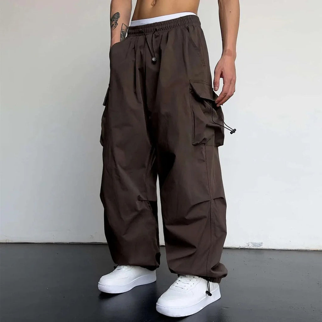 Domeno | Pantaloni Cargo Moderni Con Multitasche Marrone
