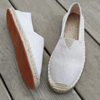 Elena | Donna Espadrillas Slip-On Piatta Tomaia Tessuta Bianco