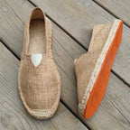 Elena | Donna Espadrillas Slip-On Piatta Tomaia Tessuta Marrone