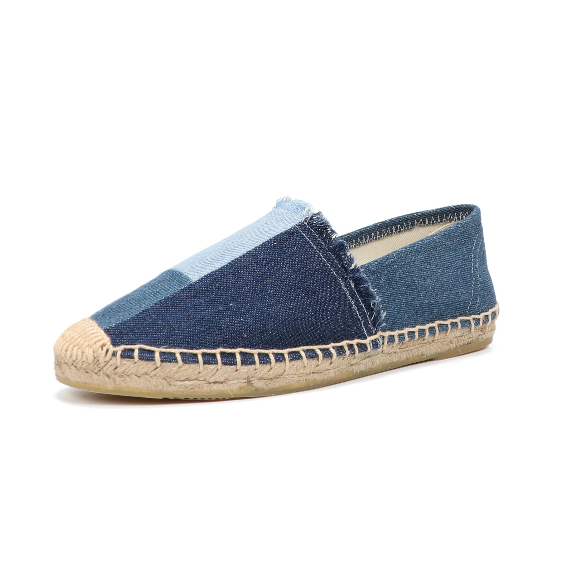 Espir | Scarpe Denim Piattaforma Patchwork Espadrillas Blu