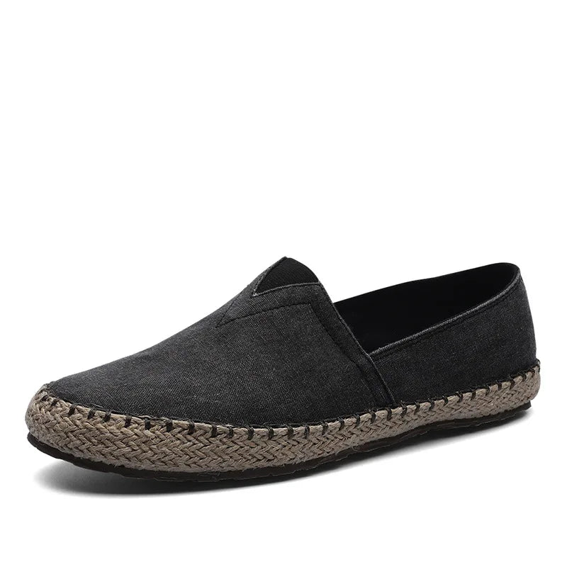 Espir | Scarpe Espadrillas Piatte in Tela Nero