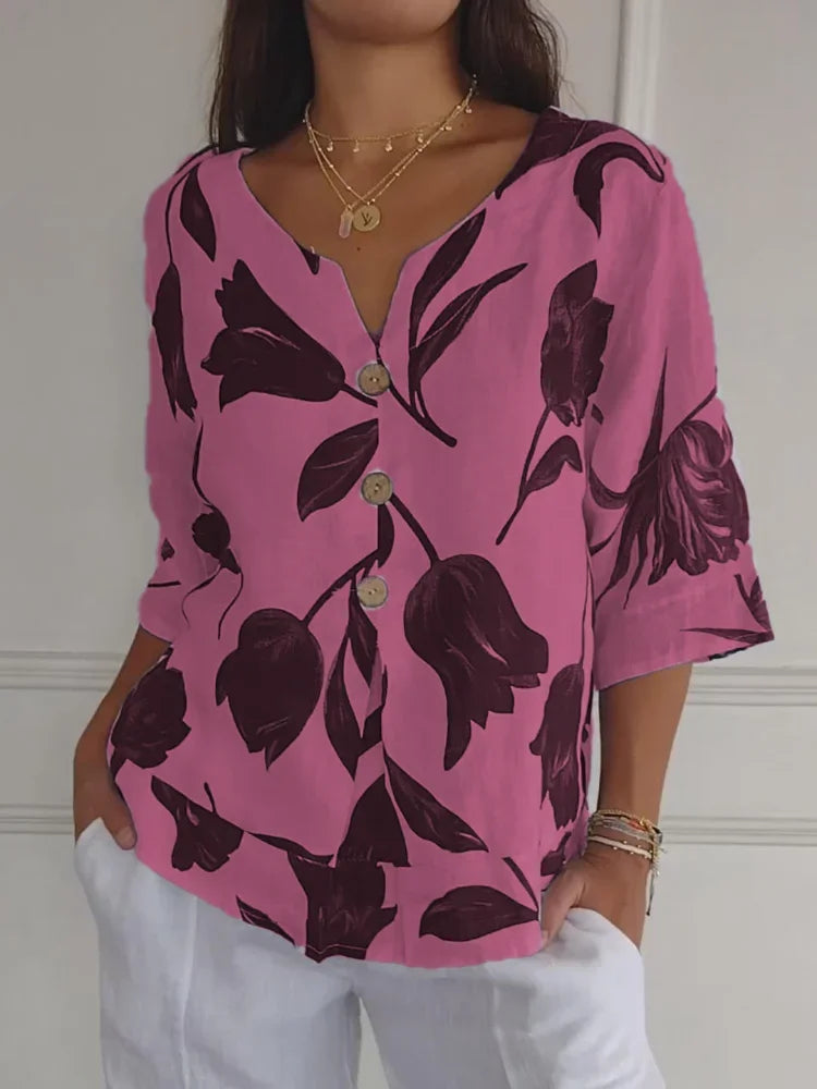 Fiora | Blusa Floreale Leggera Rosa