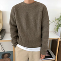 Maglione Cotone Struttura a Coste Per Uomo | Fynara Marrone