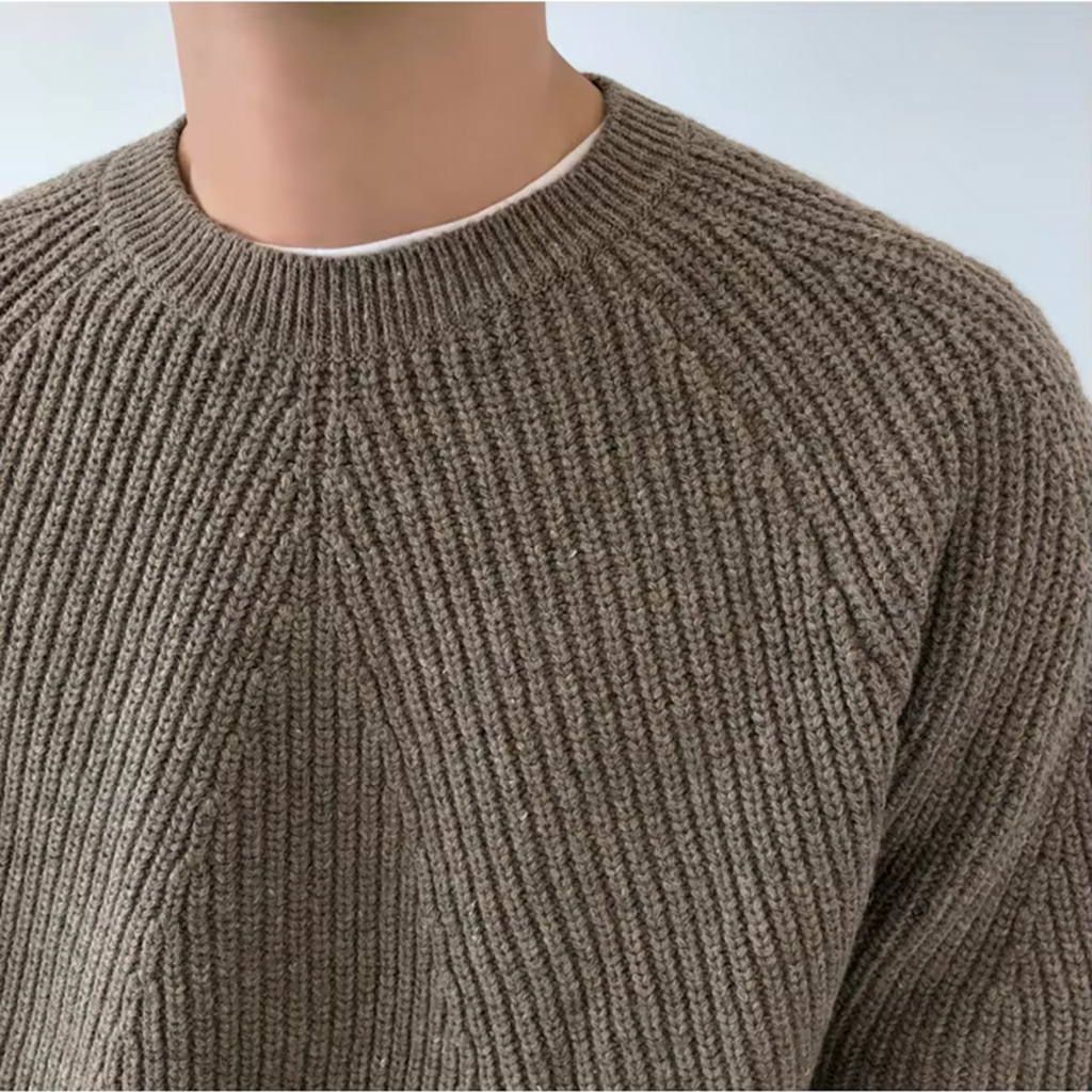 Maglione Cotone Struttura a Coste Per Uomo | Fynara