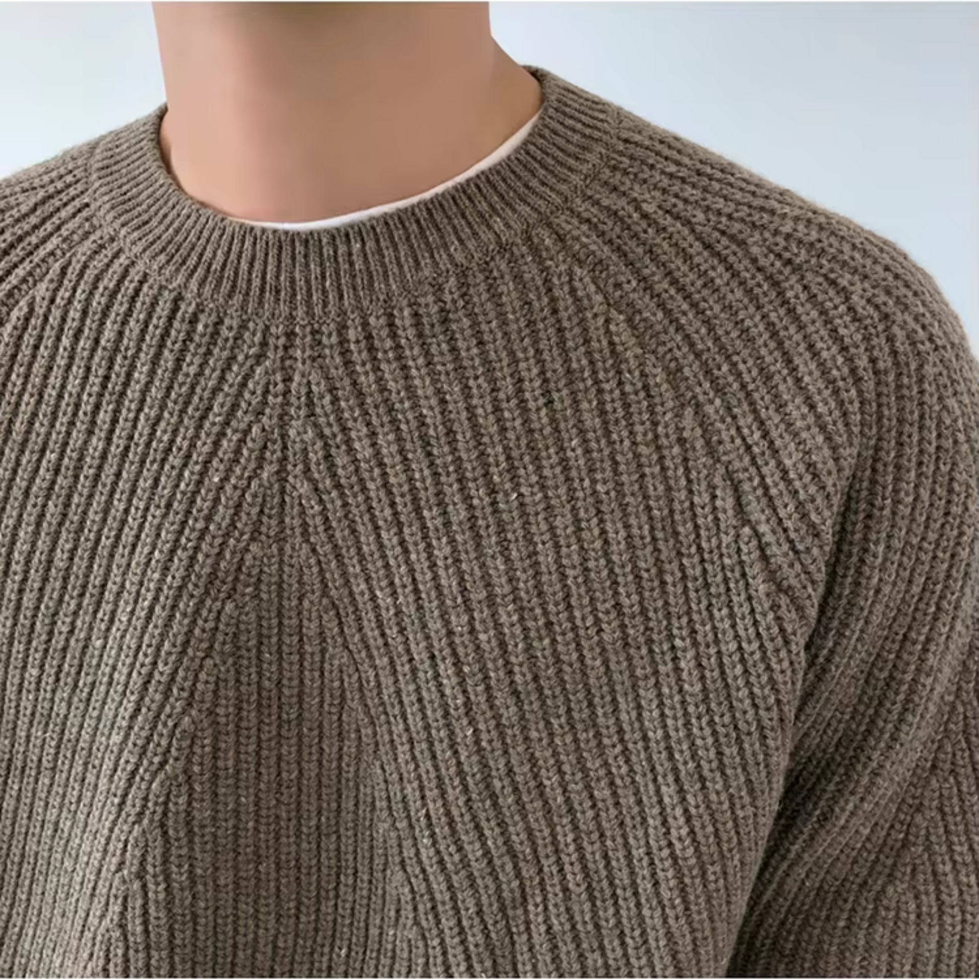 Maglione Cotone Struttura a Coste Per Uomo | Fynara