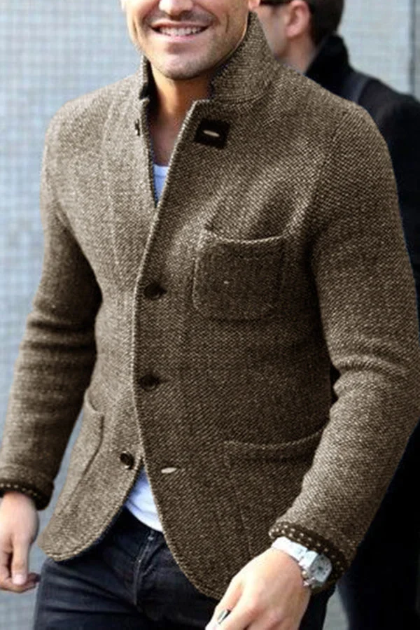 Giacca in Lana a Maglia per Uomo | Apollo Khaki