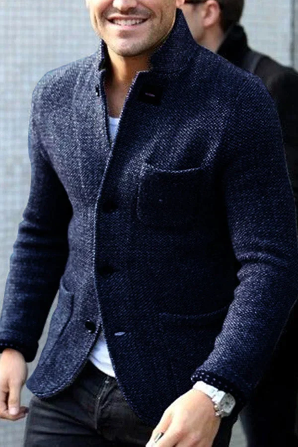 Giacca in Lana a Maglia per Uomo | Apollo Blu Navy
