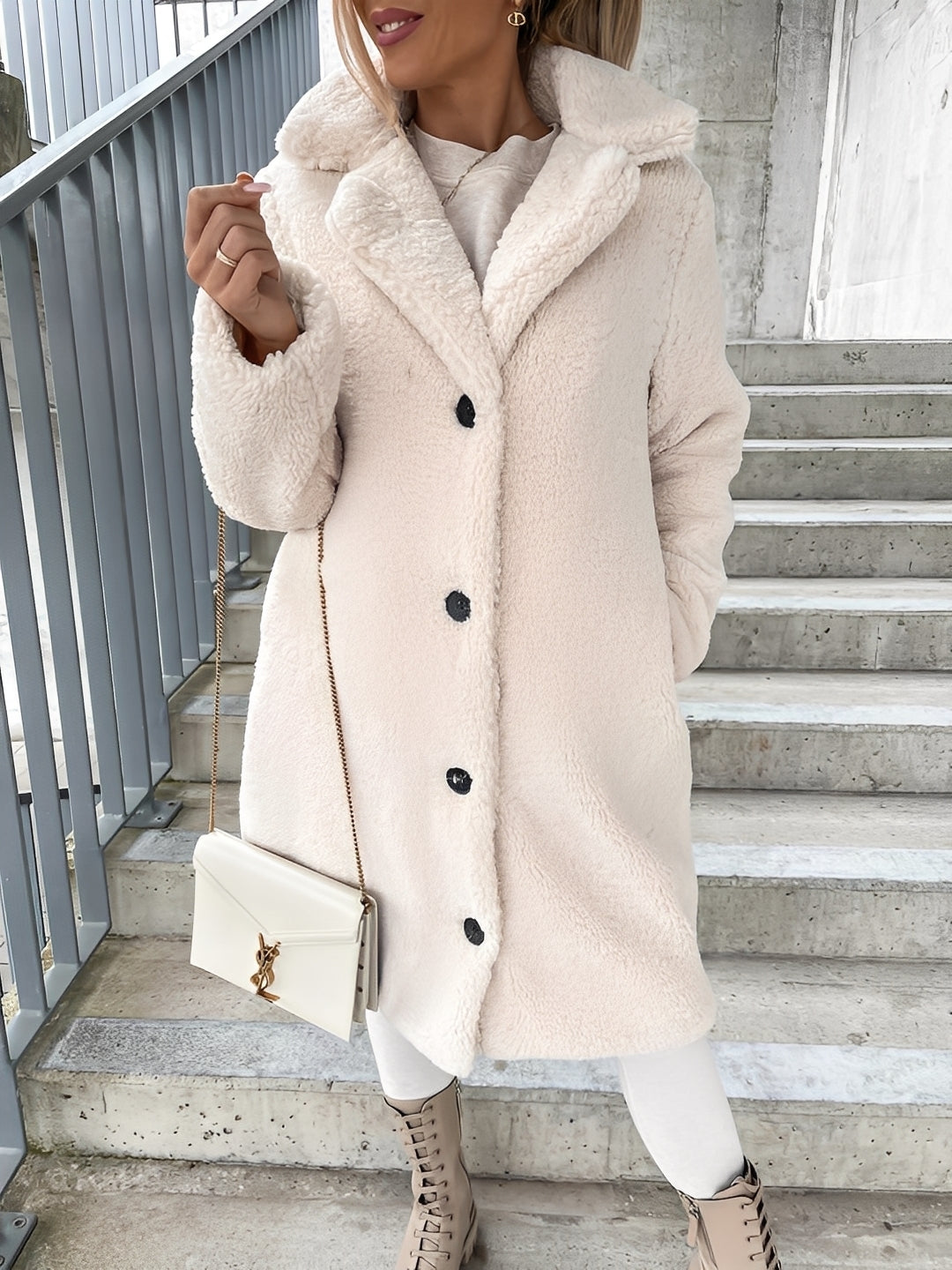 Giacca in Pile Calda e Accogliente Per Donna | Luvina Albicocca