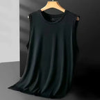 Givor | Gilet Estivo Leggero in Maglia di Seta Nero