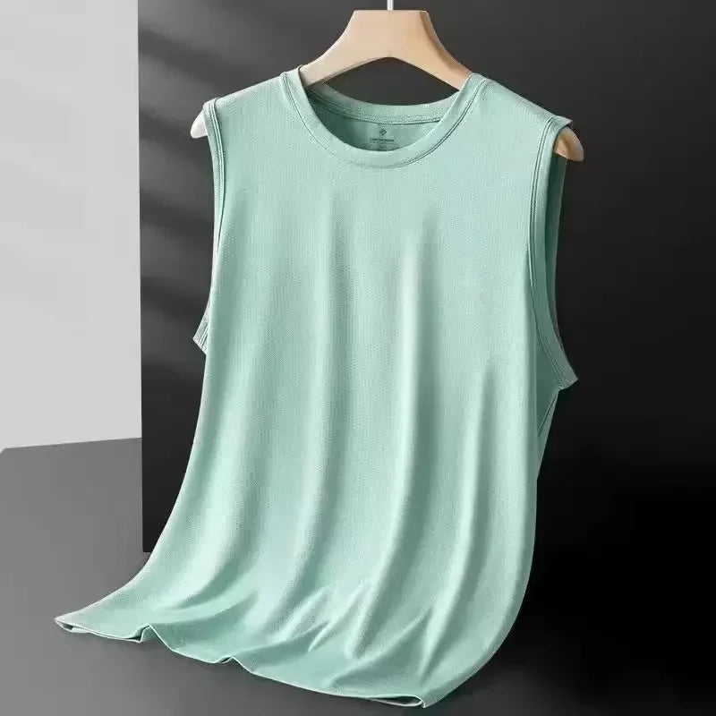Givor | Gilet Estivo Leggero in Maglia di Seta Verde Chiaro