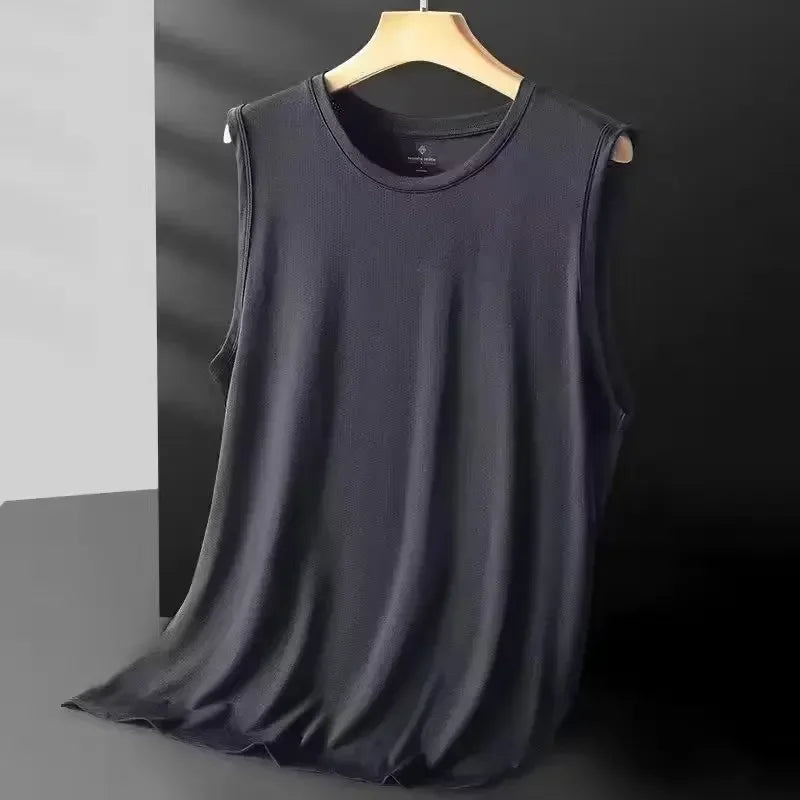 Givor | Gilet Estivo Leggero in Maglia di Seta Grigio Scuro