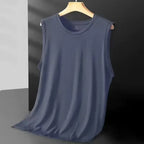Givor | Gilet Estivo Leggero in Maglia di Seta Grigio Chiaro