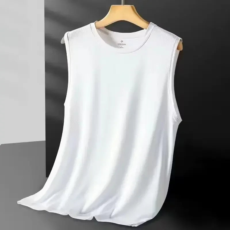 Givor | Gilet Estivo Leggero in Maglia di Seta Bianco