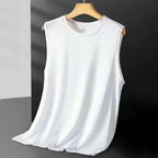 Givor | Gilet Estivo Leggero in Maglia di Seta Bianco