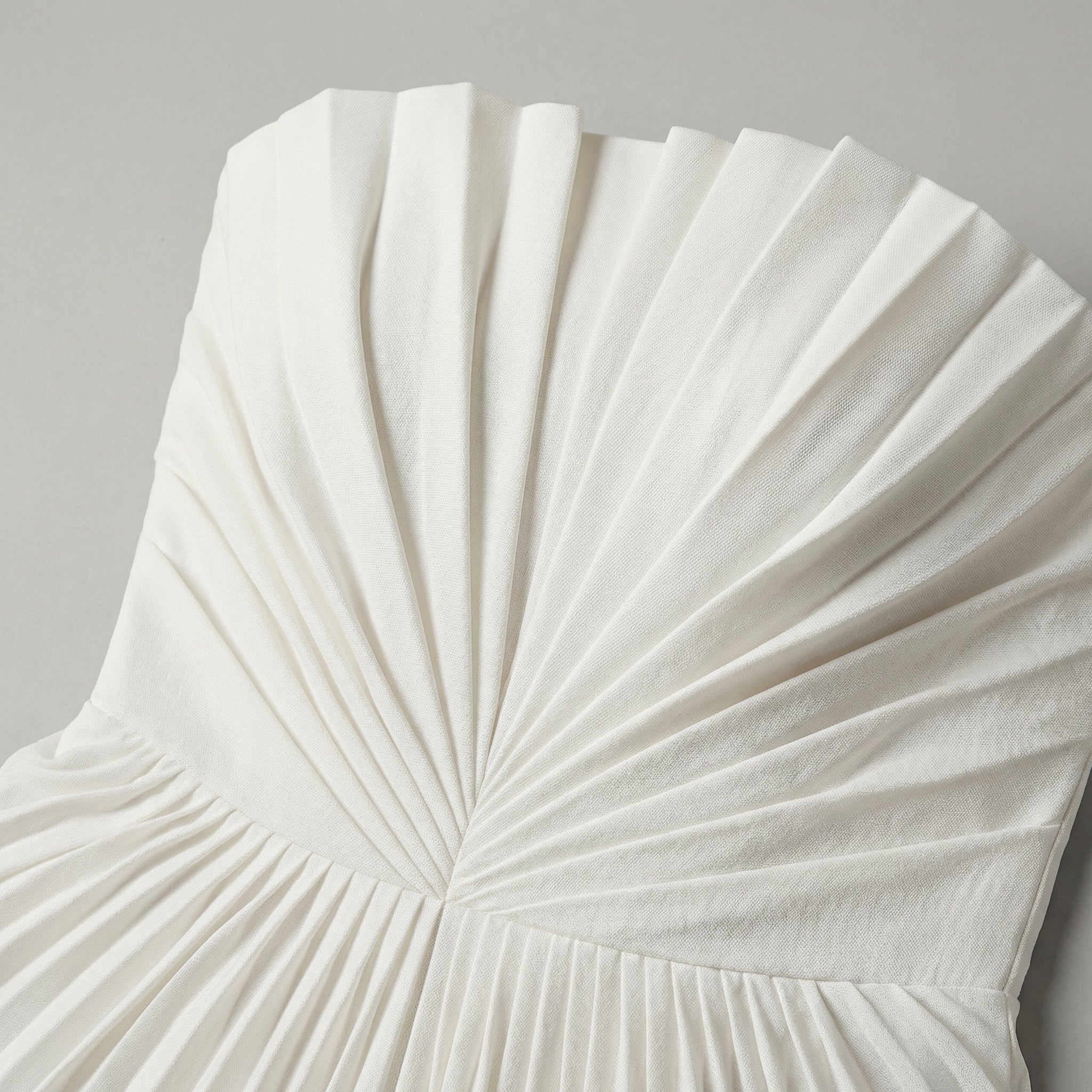 Greta | Abito Lungo Donna Plissettato Bianco Senza Spalline 2