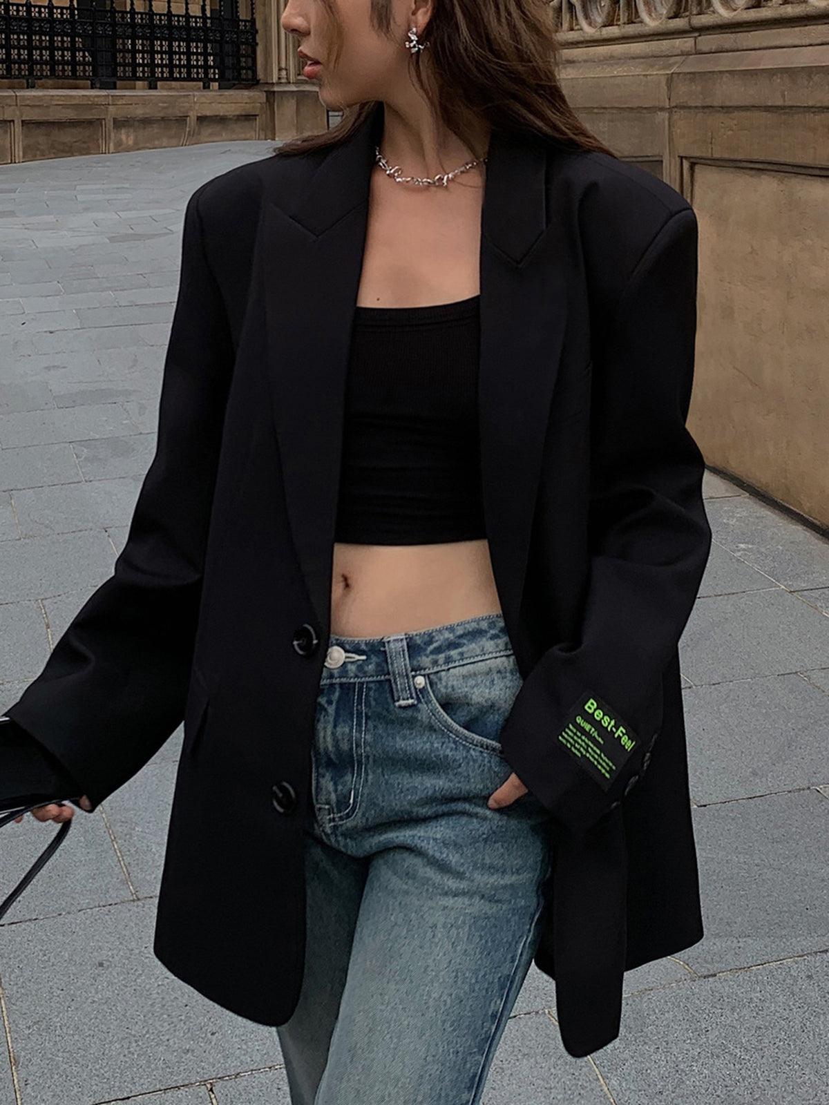 Imbala | Blazer Oversize Revers Dentellato