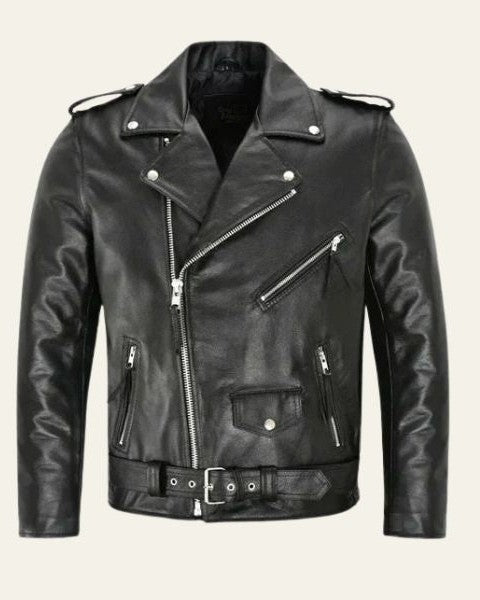 Jake | Giacca da Uomo in Similpelle Moto Biker con Cintura Nero