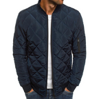 James | Giacca Bomber da Uomo Trapuntata Diamond Zip Frontale Blu tibetano