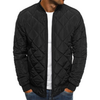 James | Giacca Bomber da Uomo Trapuntata Diamond Zip Frontale Nero