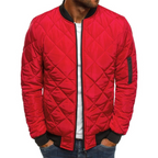 James | Giacca Bomber da Uomo Trapuntata Diamond Zip Frontale Rosso