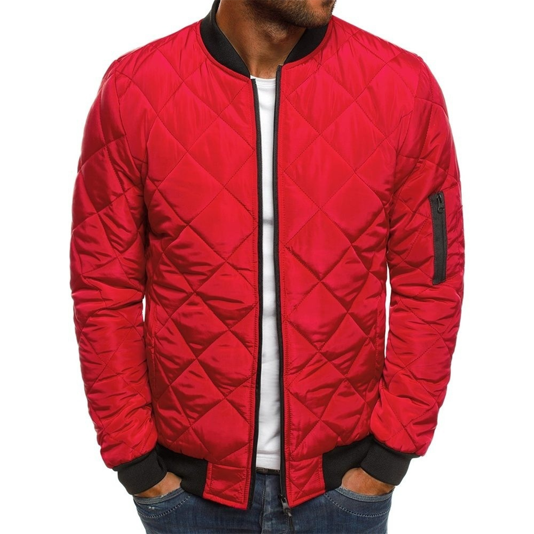 James | Giacca Bomber da Uomo Trapuntata Diamond Zip Frontale Rosso
