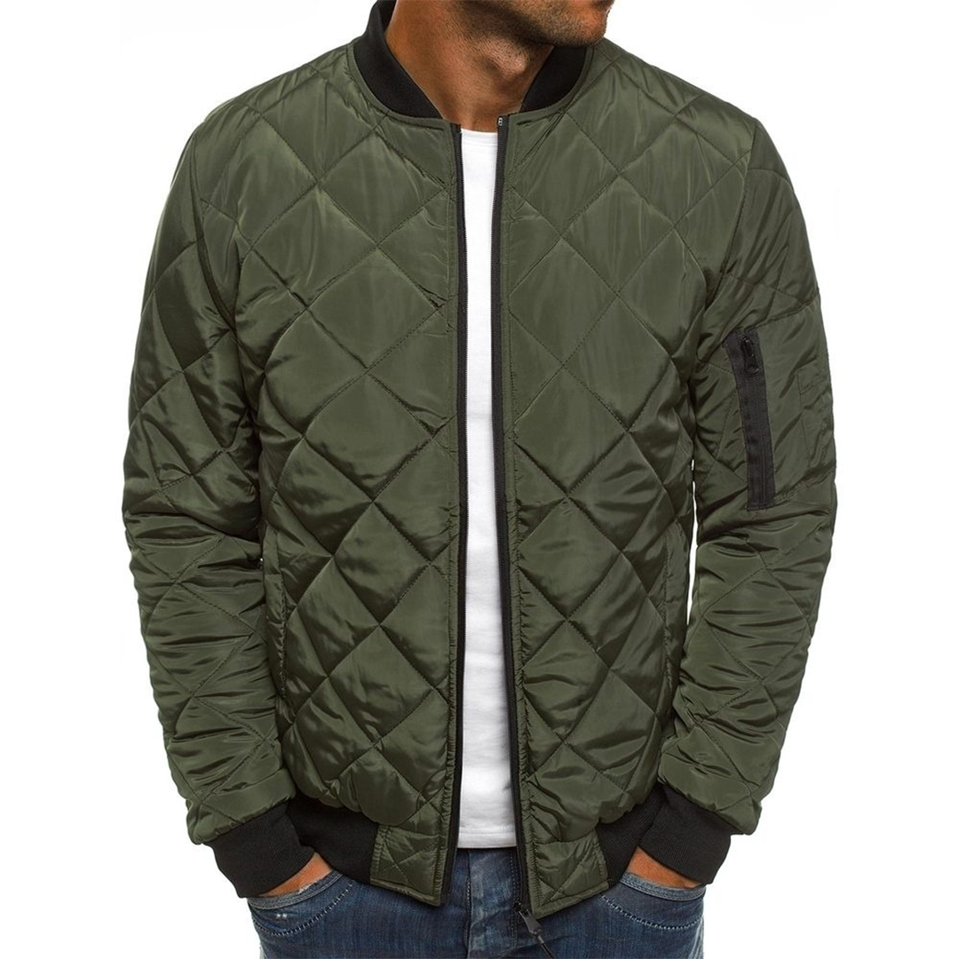 James | Giacca Bomber da Uomo Trapuntata Diamond Zip Frontale Verde