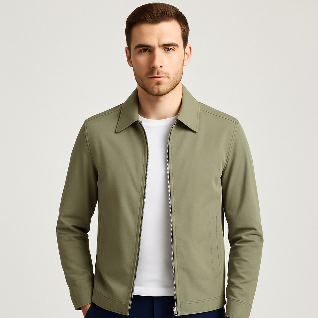 Jasper | Giacca Uomo Leggera con Zip e Collo a Camicia 1