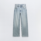 Jeans a Gamba Dritta a Vita Alta con Patchwork e Effetto Usato per Donna | Daniela