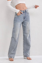 Jeans a Gamba Dritta a Vita Alta con Patchwork e Effetto Usato per Donna | Daniela