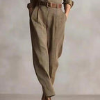 Jenna | Tuta da Donna a Quadri Oliva Manica Lunga con Cintura