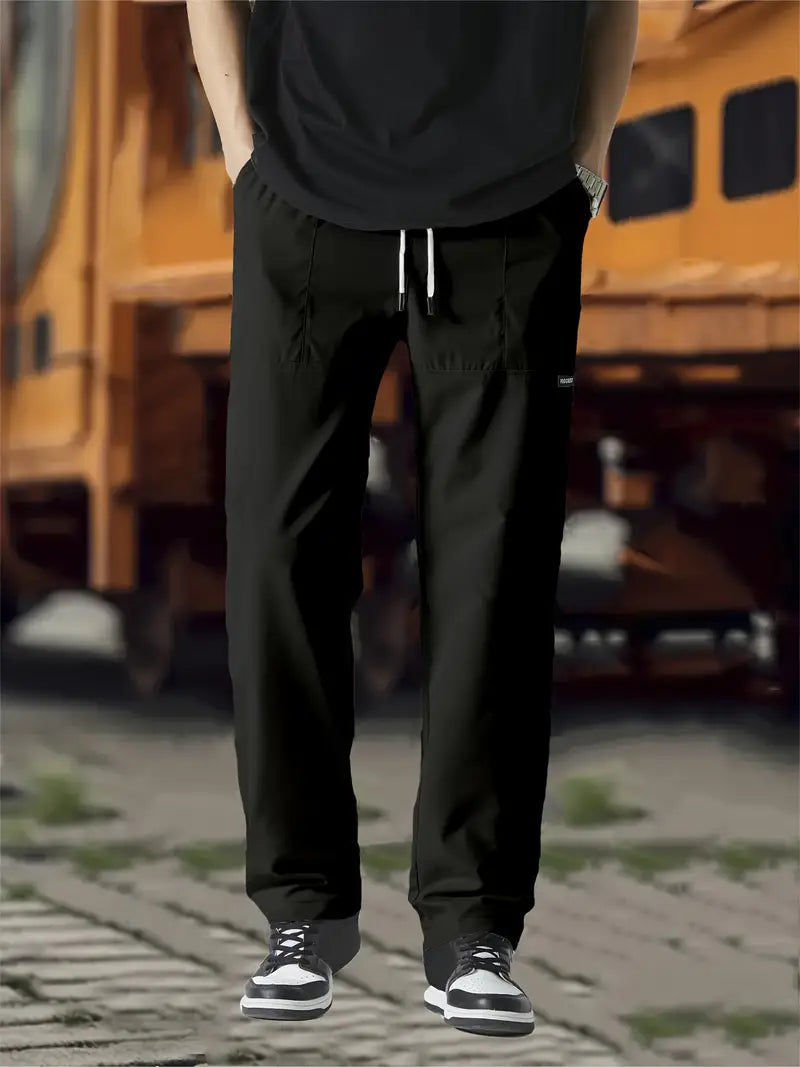Jovano | Uomo Pantaloni Jogger Morbidi Nero