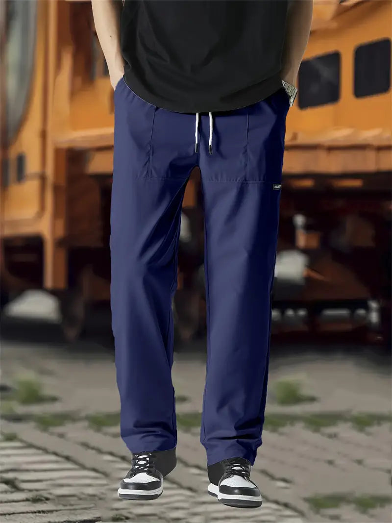 Jovano | Uomo Pantaloni Jogger Morbidi Blu Marino