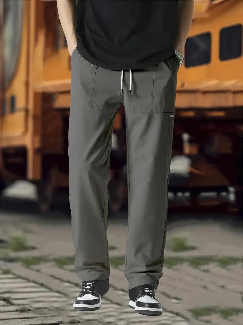 Jovano | Uomo Pantaloni Jogger Morbidi Grigio