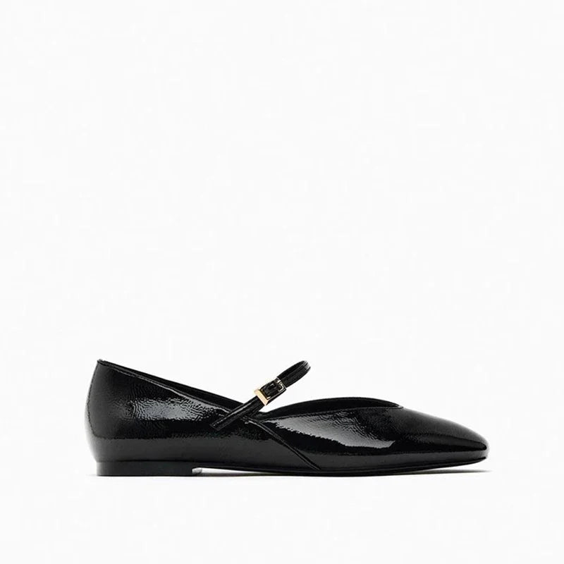 Kara | Ballerine Nere Verniciate Comode