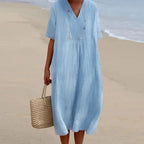Women's Relaxed Fit Midi Dress for Beach, Holiday & Special Occasions