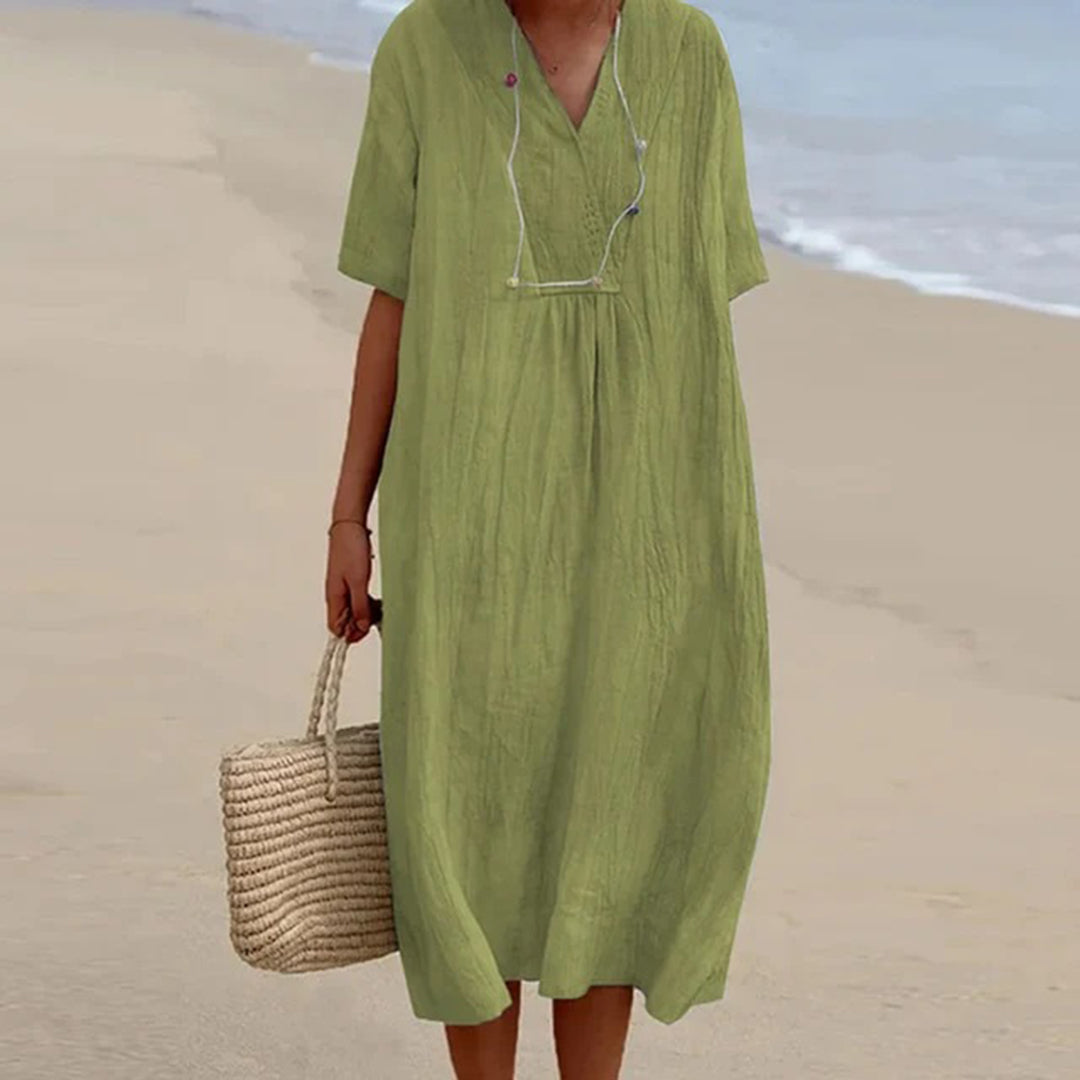 Women's Relaxed Fit Midi Dress for Beach, Holiday & Special Occasions