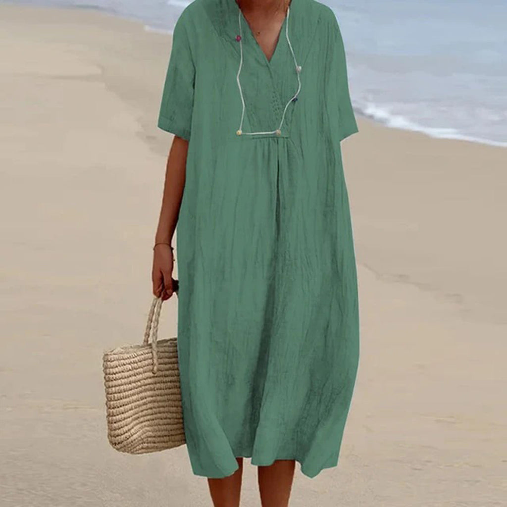 Women's Relaxed Fit Midi Dress for Beach, Holiday & Special Occasions