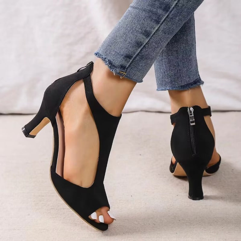 Katia | Sandali Donna Tacchi Alti Punta Aperta Cut Out Tacco Medio 3