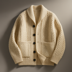 Maglione Button-Up In Misto Lana Per Uomo | Kelvyn Beige