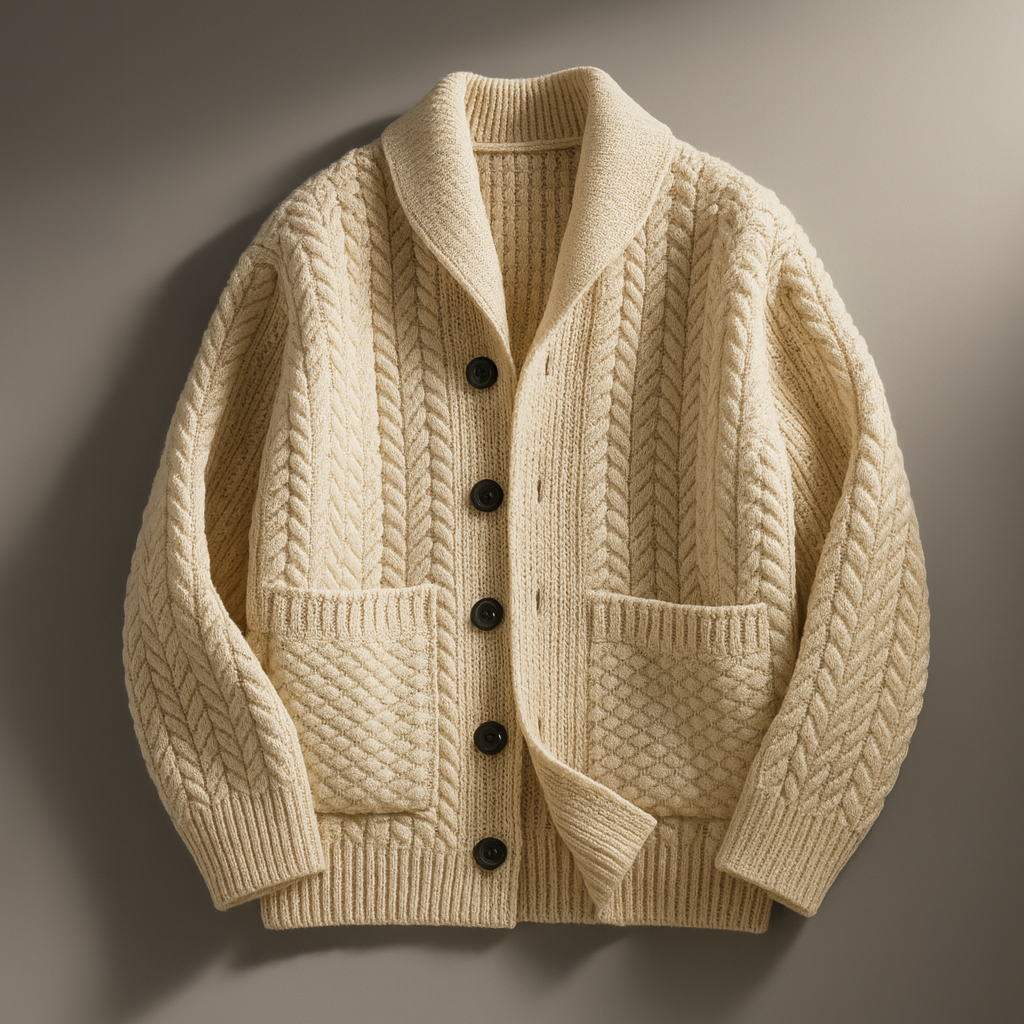 Maglione Button-Up In Misto Lana Per Uomo | Kelvyn Beige