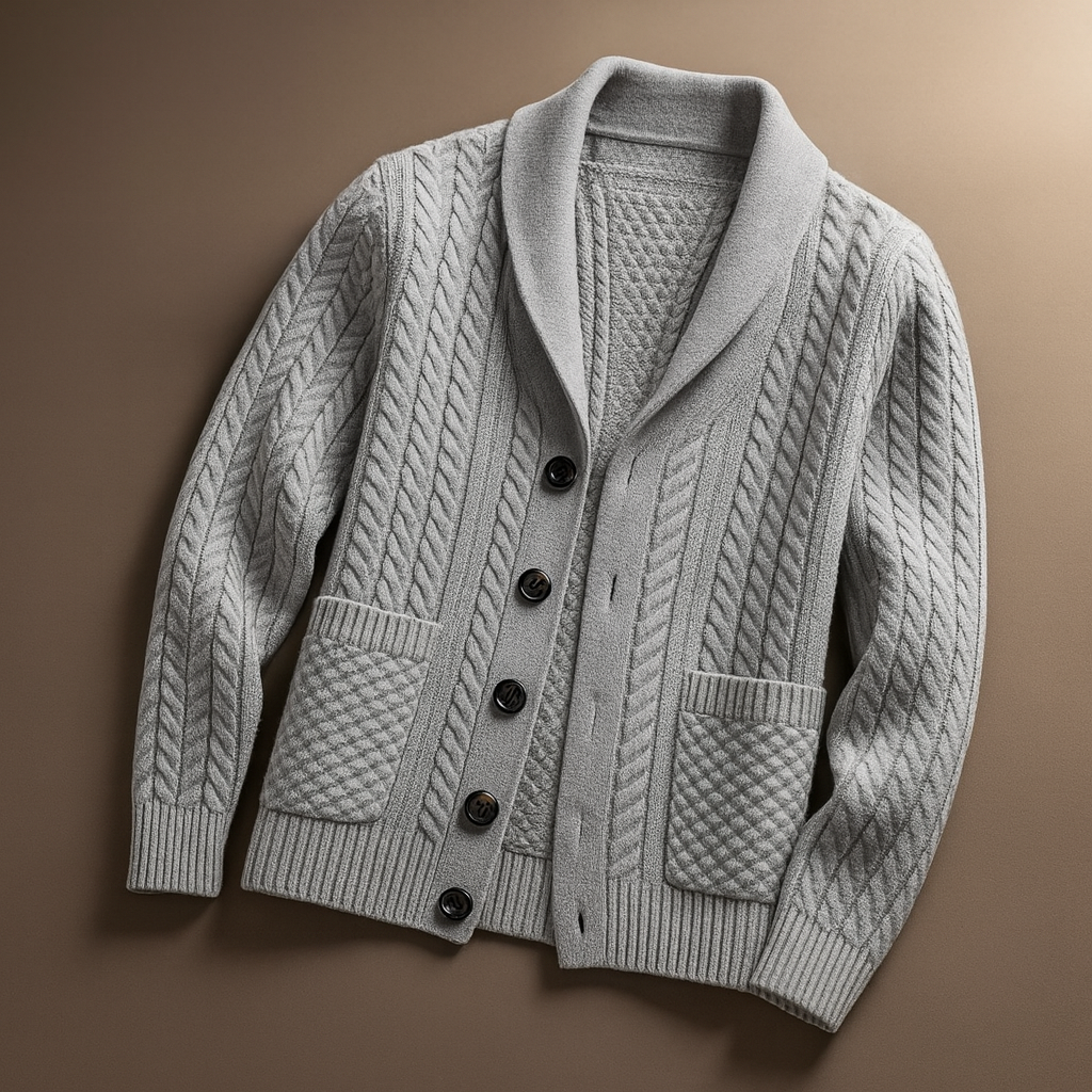 Maglione Button-Up In Misto Lana Per Uomo | Kelvyn Grigio