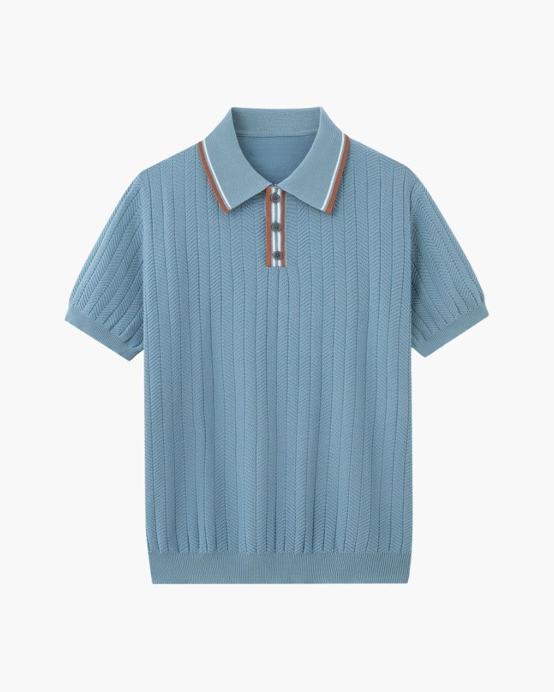Polo Knit per Uomini | Nexivo Grigio Blu